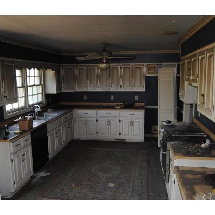 Kitchen With Soot Damage